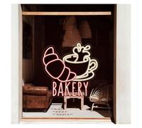 Lámpara de señalización Luz De Neón Cafetería Croissant, Escaparate Panadería, Arte Pared Para Barra Desayuno 39cmx40cm(Re)