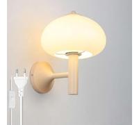 Lámpara de seta Aplique de pared interior con interruptor y cable Lámpara de pared Pilz Diseño moderno Pantalla de acrílico Iluminación de pared Lámpara de habitación para niños Art Deco interior