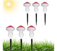 Lámpara de setas solares rojas: luz decorativa de jardín, lámpara de seguimiento solar | El diseño de hongos respetuoso con las desviaciones ilumina los espacios al aire libre, la luminaria