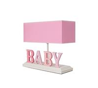 Lámpara de sobremesa con mdf, rosa, baby ancha, colección Volga, 31x12x28, casquillo E 27 Max 60 W