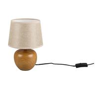 Lámpara de sobremesa redonda Luxor (40 W, Ø x Al: 18 x 26 cm, Madera, Beige, E14)