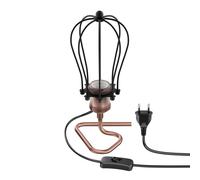Lámpara de sobremesa RETRA interruptor bronce mate casquillo E27 Pantalla jaula