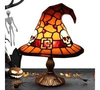 Lámpara de sombrero de bruja de Halloween, decoración de luz nocturna, lámpara de escritorio creativa de Halloween para mesa de comedor, balcón, cocina, sótano, dormitorio, estantería, dormitorio