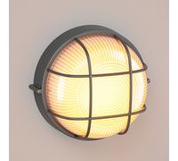 Lámpara de sótano antihumedad KERU redonda antracita IP44 in X53 LED 509lm