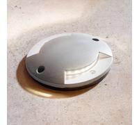Lámpara de suelo LED empotrable Lindby Nandita, Ø 10 cm, plata, IP65