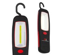 Lámpara de taller COB LED de Maclean, con imán y gancho | Diseño ligero de 59 g, longitud de hasta 26 cm al desplegar el mango; funciona con 3 pilas AA (no incluidas)