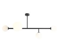 Lámpara De Techo 3 Focos Negra Blanca Sala De Estar Vidrio Metal Moderna RINEO