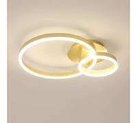 Lampara de Techo, 42W 4725LM Plafón LED Techo Moderno, Redondo Luz de Techo Acrílico para Salón Dormitorio Cocina Pasillo Comedor, Luz Natural 4500K, Oro, Ø50cm