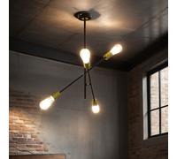 Lámpara De Techo Ajustable Negra De Metal Diseño Retro Para Mesa De Comedor