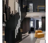 Lámpara de techo alto, lámpara colgante negra, 12 luces, gran espiral, LED, gota de lluvia, lámpara colgante, altura ajustable, adecuada para entrada, escalera, vestíbulo, sala de estar, vestíbulo,