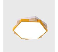 Lámpara de techo amarilla para dormitorio infantil, simple y creativa, iluminación de habitación de niños y niñas, personalidad, polígono geométrico, lámpara de techo para departamento pequeño
