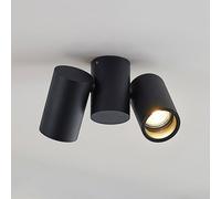 Lámpara de techo Arcchio Gesina, 2 luces, negro, aluminio, 17,5 cm