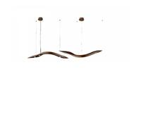 Lámpara de Techo, Art Deco Natural Wood Sweep Pendant Light LED Living Room Long Chandeliers Home Simple Log Lighting Fixtures Modern Lamp Lustre(L210cm Dark Wood,White)