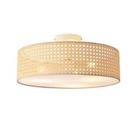 Lámpara de techo ascot pantalla cilíndrica plástico 20xø45 cm - efecto ratán [lux.pro]