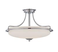 Lámpara De Techo ASPERO Cromo Crema 4xE27 Ø53cm Estilo Jugendstil Sala De Estar