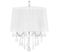 Lámpara de techo blanca 110 cm 3 luces pantalla tambor Evans