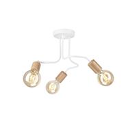 Lámpara De Techo Blanca B: 40 Cm H: 26 Cm 3-Focos Para E27 Metal Madera