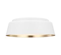 Lámpara De Techo Blanca Y Dorada Ø37cm Redonda 3 Focos E14 Metal Sala De Estar