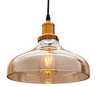 LAMPARA DE TECHO BOLA DE CRISTAL COLGANTE 260 MM X 260 MM X130 MM DE CAMBRE 1 METRO DE LARGO, E27 COLOR COLOR MARRON