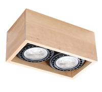 Lámpara de Techo Bombilla Madera Anguloso 27 x 14 X 10CM Klein para 2x GU10 Piso