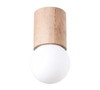 SOLLUX lighting BOOMO 12 Elegante lámpara de techo de madera natural - lámpara de techo para interior - lámpara de techo salón - bombilla no incluida - casquillo G9-12x12x23cm