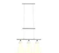 Lámpara de techo Brilliant toña, 3-luces, altura regulable, bombilla LED, 3 x 5 W, 338 lm, 3000 K, metal y cristal, cromo/blanco G70579/15
