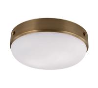 Lámpara De Techo CANILLA En Blanco Latón Antiguo Metal Vidrio Redonda