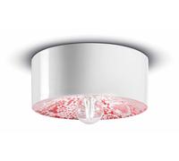 Lámpara de Techo Cerámica Redondo Ø 25CM H:11CM Plano E27 Blanco Rojo Retro