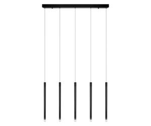 Lámpara de techo colgante acrílico negro 8 cm de ancho flute osram 5 luces led cálidas 3000k 3000 lm