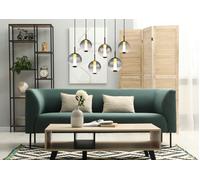 Lámpara de techo colgante acrílico y cristal negra 100 cm de ancho lacy globo 6 luces led cálidas 3000k 2842 lm con altura regulable