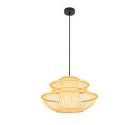 Lámpara de techo colgante bambu denzo negro/natural 1xe27 50d