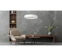 Lámpara de techo colgante de acero blanco 1 luz led ø61 cm y 60 cm de ancho, altura regulable