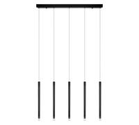 Lámpara de techo colgante de acrílico negra 5 luces led flute 8 cm