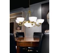Lámpara de techo colgante de cristal blanca 8 luces e27 savoy ø74