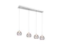 Trio Lighting Lámpara colgante LED Flynt, longitud 97 cm, metal cromado, 4 luces.