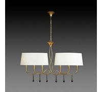 Lámpara de techo colgante de lino blanca 6 luces e14 paola 101 cm