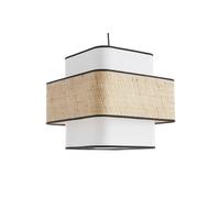 Lámpara de techo colgante de lino blanco y rafia natural 35 cm TERA