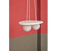 Lámpara de techo colgante de yeso blanca 3 luces e27 plaster 38.5 cm de ancho