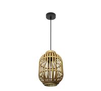 Lámpara de techo colgante diezma negro/bambu natural 24d