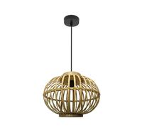 Lámpara de techo colgante guijo negro/bambu natural 37d