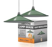 Lámpara de techo colgante industrial, estilo retro, para cocina, estilo vintage, de metal, estilo loft, bar, lámpara colgante rústica (Verde, 2 Paquetes)