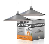 Lámpara de techo colgante industrial, estilo retro, para cocina, estilo vintage, de metal, estilo loft, bar, lámpara colgante rústica (Gris, 2 Paquetes)