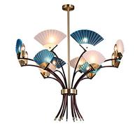 Lámpara de Techo Colgante Industrial Moderna para Entrada, Dormitorio, Cocina, Pasillo, con Ajuste Regulable, Ideal para Sala de Estar, Color Dorado con Detalles en Oro Rosa. 12 Cabezales.