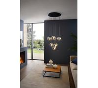 Lámpara de techo colgante negra 65.5 cm ariscani eglo 10 luces e27. altura máxima 170 cm