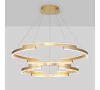 Lámpara de techo con anillo moderno, colgante redondo, lámpara de techo, dormitorio principal, estudio, acrílico, iluminación colgante de techo, lámpara LED dorada, luces de suspensión de aluminio