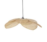 Lámpara de techo con diseño de flor de ratán trenzado