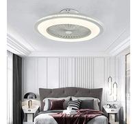 Lámpara de techo con ventilador LED 40W Lámpara de techo con ventilador invisible moderno Ultra silencioso con iluminación Comedor Dormitorio Sala de estar Lámpara de techo regulable con control