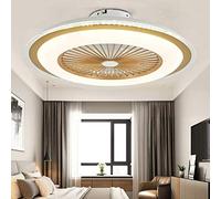 Lámpara de techo con ventilador LED 40W Lámpara de techo con ventilador invisible moderno Ultra silencioso con iluminación Comedor Dormitorio Sala de estar Lámpara de techo regulable con control