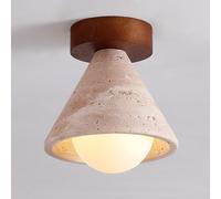 Lámpara de techo cónica semi empotrada for pasillo de mediados de siglo, iluminación de techo de travertino amarillo, mini lámpara de techo simple for pasillo, porche, escalera, armario, cocina