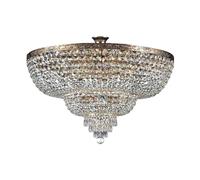 Lámpara de Techo Cristal Redondo Ø 80CM en Dorado Antiguo 14x E14 Salón